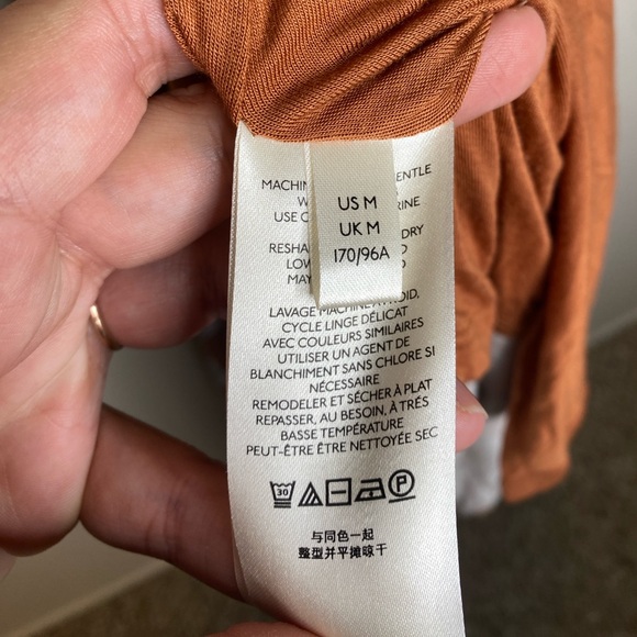 Anthropologie Ruffled Floral Midi Dress Brown Size‎ Medium Stretchy soft wrap - Picture 5 of 7